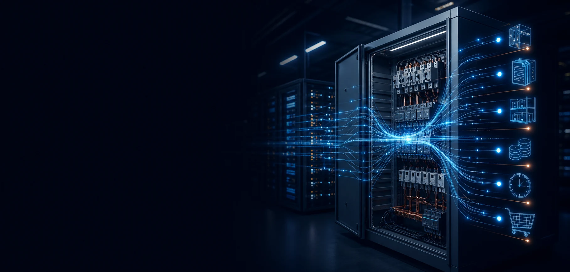 Réseau API sécurisé reliant les données fournisseurs à un tableau électrique